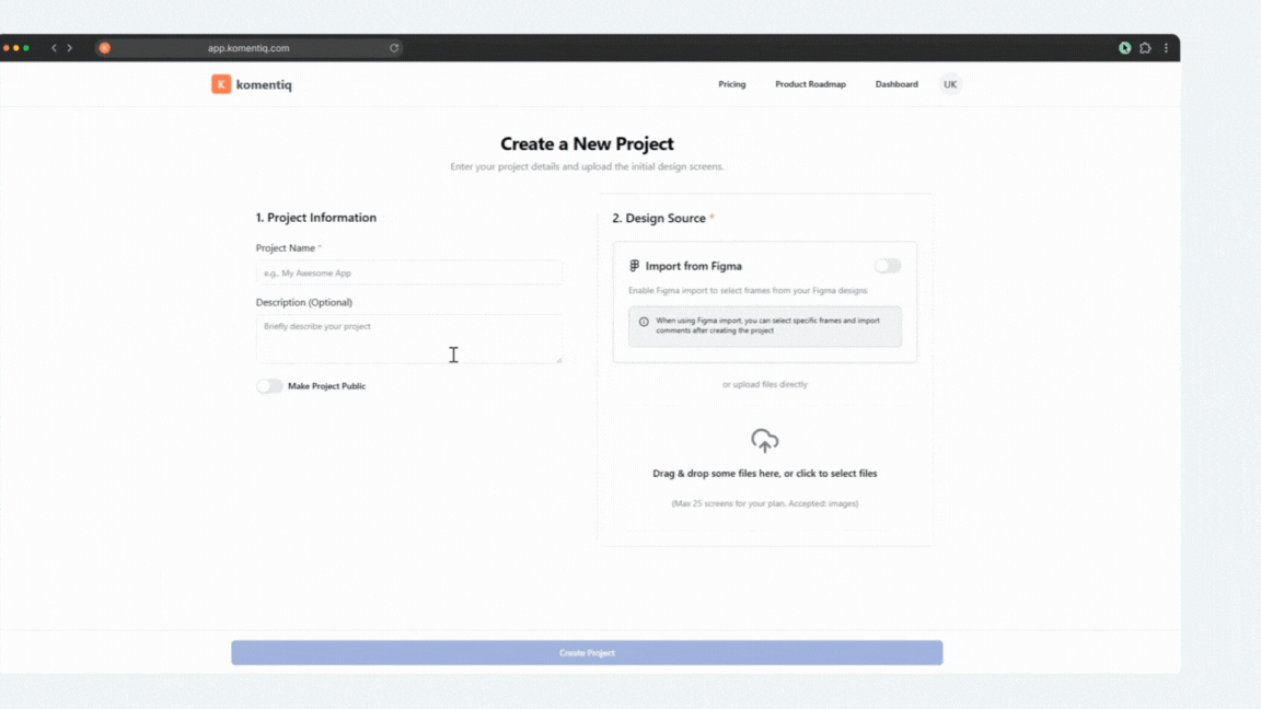Add Figma Design URL